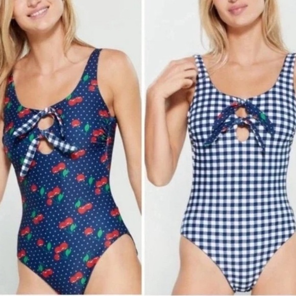 Juicy Couture Cherry Plaid Reversible One Piece Swim Suit Size XL new with tags - Picture 8 of 8
